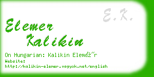 elemer kalikin business card
